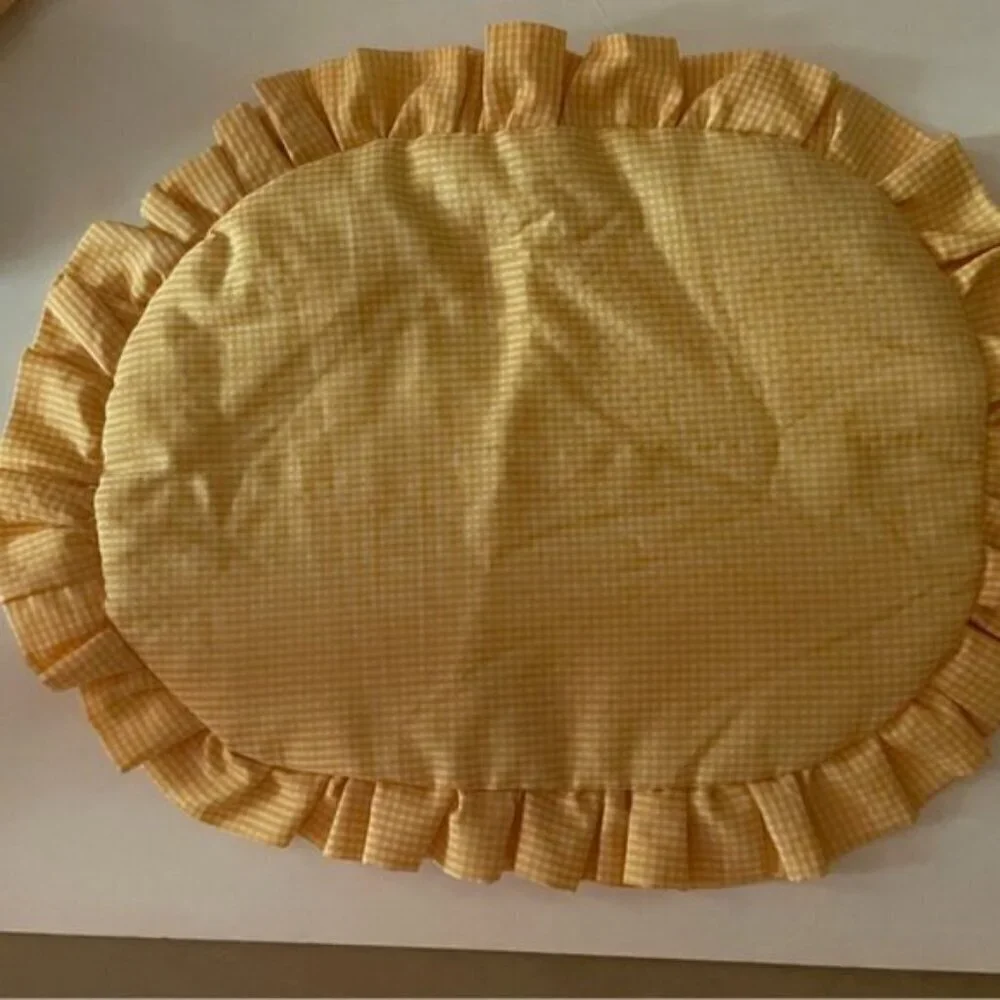 Mixer Cover and Matching Doily yellow checks